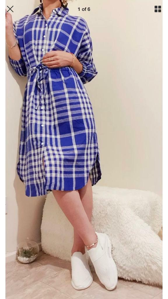 zara checked shirt dress